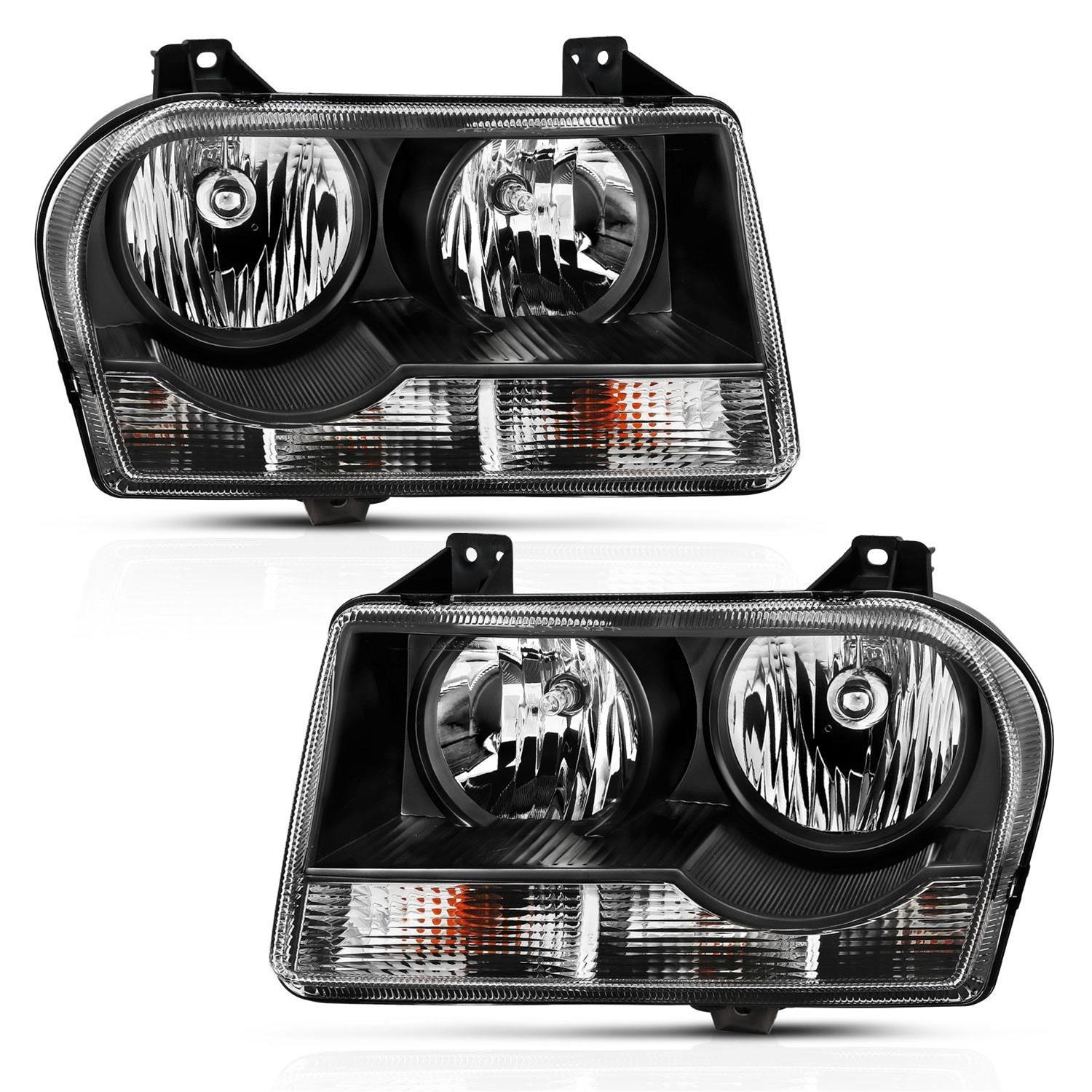 Anzo Black Crystal Headlights 05-10 Chrysler 300